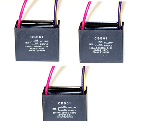 Lot de 3 Condensateurs cbb61 3uf 450v 3mf 3 mf uf micro farad 50/60hz condo demarrage moteur ECLATS DESTOCKAGE