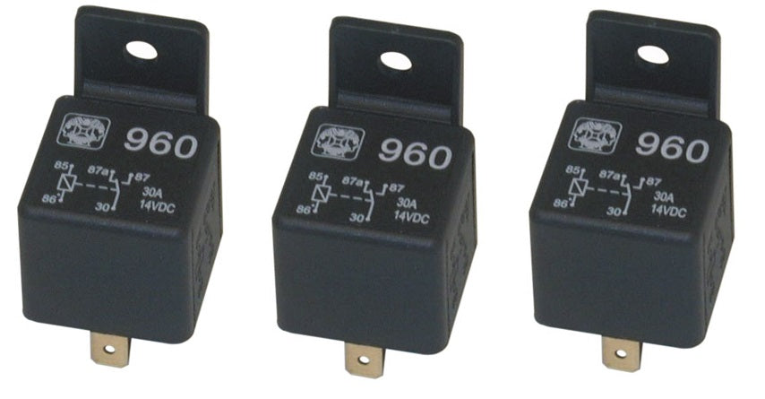 Lot de 3 relais automobile 5 pin 20a 30a 12v 1 contact no/nf 5 broches ru12301 auto 960 ECLATS DESTOCKAGE