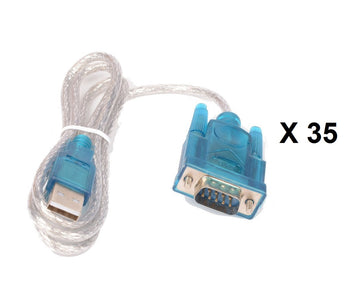 Lot de 35 cables de conversion usb vers rs232 db9 serie 9 pin 80cm cable-146/2 HL-340 ECLATS DESTOCKAGE