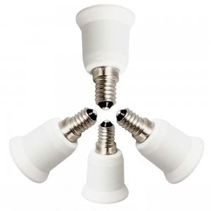 Lot de 4 adaptateurs convertisseur e14 a e27 douille lampe ampoule led culot 12v 24v 48v 220v ECLATS DESTOCKAGE