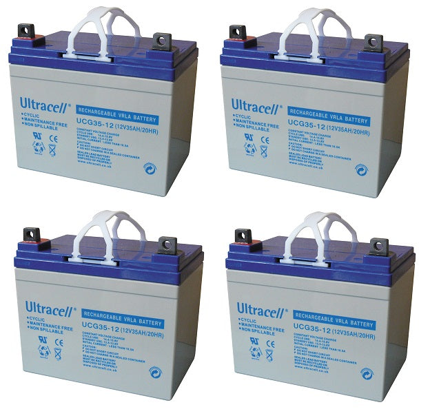 Lot de 4 batteries accu gel 12v 35ah ucg35 12 plomb rechargeables 35a accumulateur solaires - ECLATS DESTOCKAGE