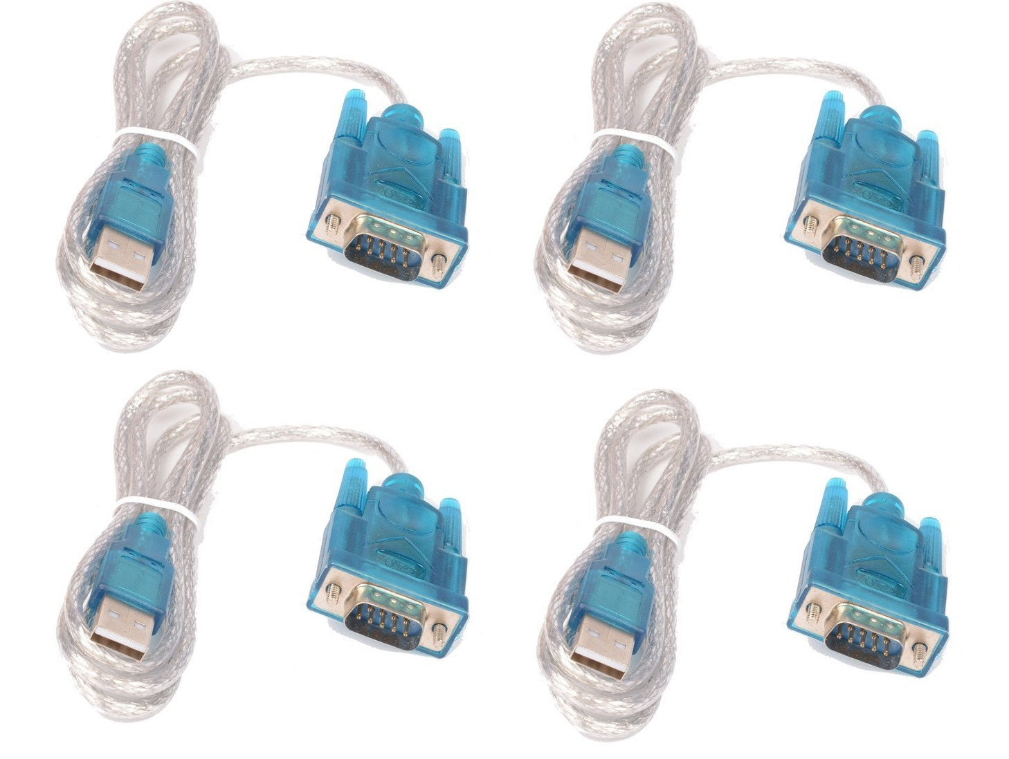 Lot de 4 cables de conversion usb vers rs232 db9 serie 9 pin 80cm cable-146/2 HL-340 ECLATS DESTOCKAGE