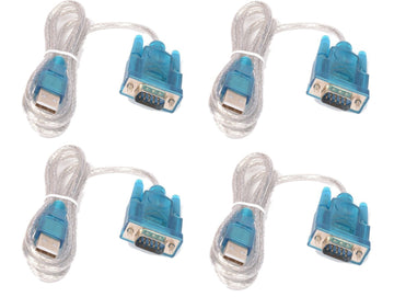 Lot de 4 cables de conversion usb vers rs232 db9 serie 9 pin 80cm cable-146/2 HL-340 ECLATS DESTOCKAGE