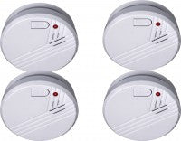 Lot de 4 détecteurs de fumée en 14604 alarme autonome incendie 9v buzzer - ECLATS DESTOCKAGE