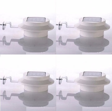 Lot de 4 Eclairages solaire 3 led mur lampe extérieur de sécurité cloture cour jardin - ECLATS DESTOCKAGE