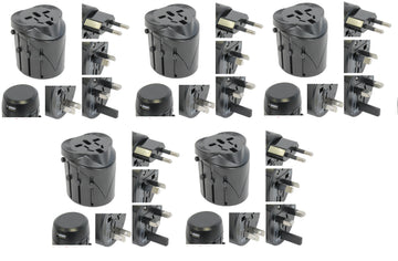 Lot de 5 adaptateurs secteur universel prise 150 pays avec usb voyage europe - ECLATS DESTOCKAGE