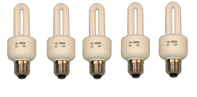 Lot de 5 ampoules fluo 12v compacte 4w 5w 6w 7w e27 économie énergie lumiere - ECLATS DESTOCKAGE