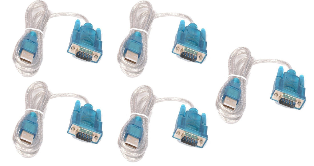 Lot de 5 cables de conversion usb vers rs232 db9 serie 9 pin 80cm cable-146/2 HL-340 ECLATS DESTOCKAGE