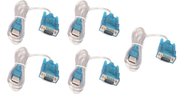 Lot de 5 cables de conversion usb vers rs232 db9 serie 9 pin 80cm cable-146/2 HL-340 ECLATS DESTOCKAGE