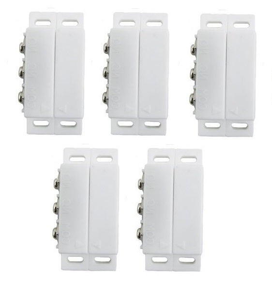 Lot de 5 contacteurs detecteur ouverture magnetique alarme contact no nf saillie ivoire haa27 - ECLATS DESTOCKAGE