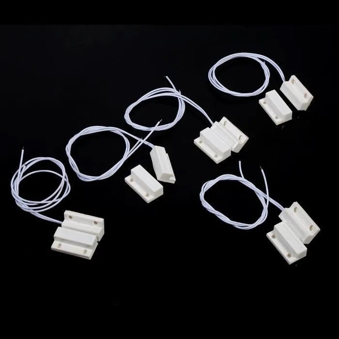 Lot de 5 contacts saillie nf 23mm blanc detecteur ouverture 114ms capteur magnetique pour alarme - ECLATS DESTOCKAGE
