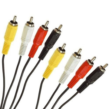 Lot de 5 cordons audio video 1,2m 4 rca mâle vers 4 rca mâle cable camera surveillance securite ECLATS DESTOCKAGE