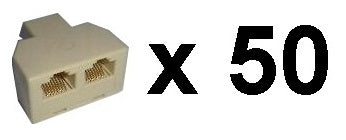 Lot de 50 adaptateurs 8p8c rj45 femelle 2 x rj45 femelle doubleur dedoubleur modulaire ECLATS DESTOCKAGE