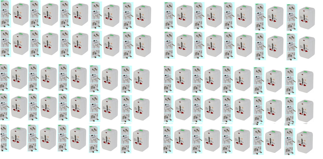 Lot de 50 adaptateurs voyage secteur prise electrique universel 150 pays italie espagne europe usa - ECLATS DESTOCKAGE