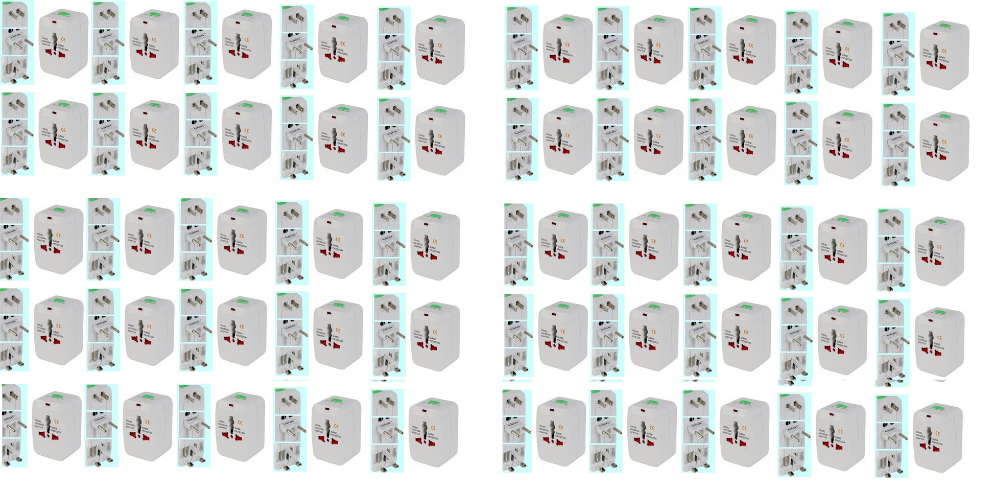 Lot de 50 adaptateurs voyage secteur prise electrique universel 150 pays italie espagne europe usa - ECLATS DESTOCKAGE