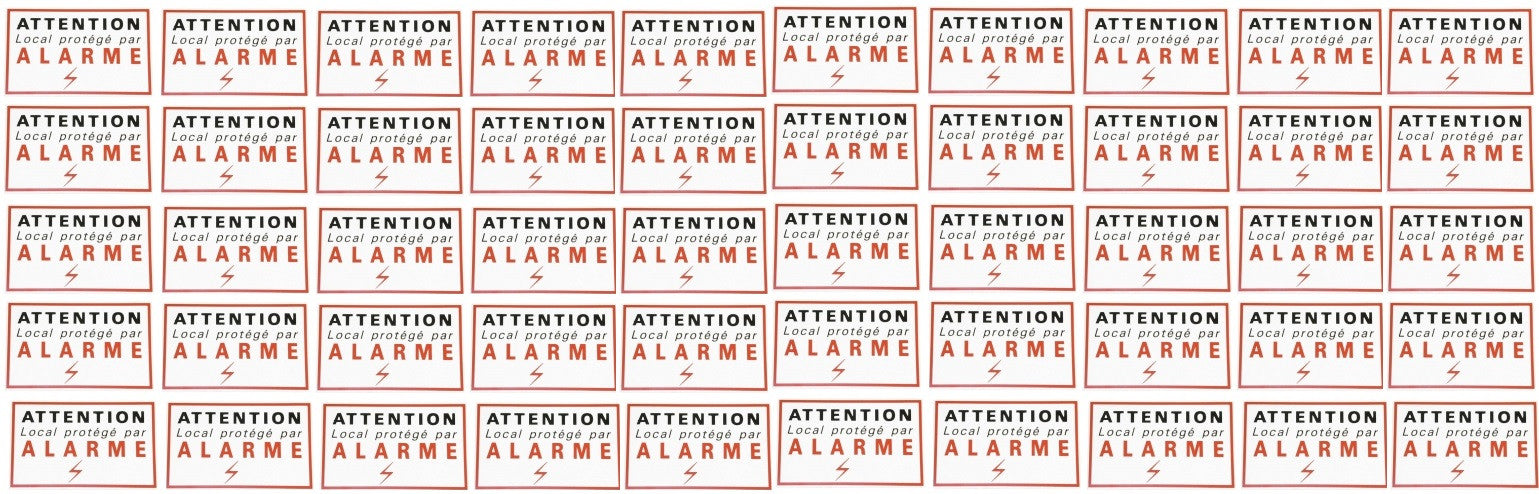 Lot de 50 Etiquettes signalisation adhesive sticker alarme securite dissuasif protection ECLATS DESTOCKAGE
