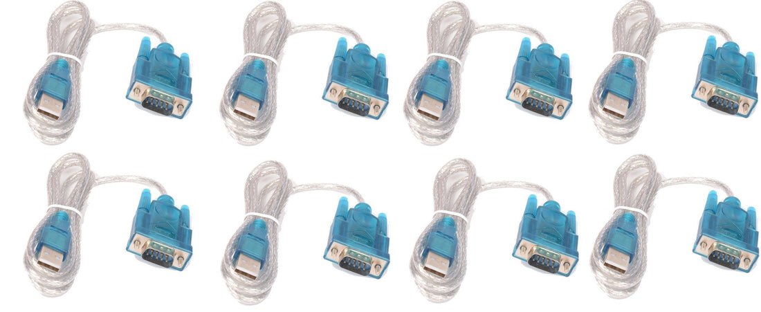 Lot de 8 cables de conversion usb vers rs232 db9 serie 9 pin 80cm cable-146/2 HL-340 ECLATS DESTOCKAGE