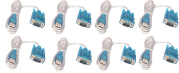 Lot de 8 cables de conversion usb vers rs232 db9 serie 9 pin 80cm cable-146/2 HL-340 ECLATS DESTOCKAGE