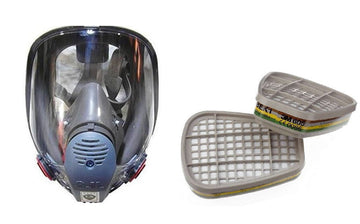 Masque a gaz facial respiratoire 6800 en136 +  10 filtres cartouche protection chimique ECLATS DESTOCKAGE