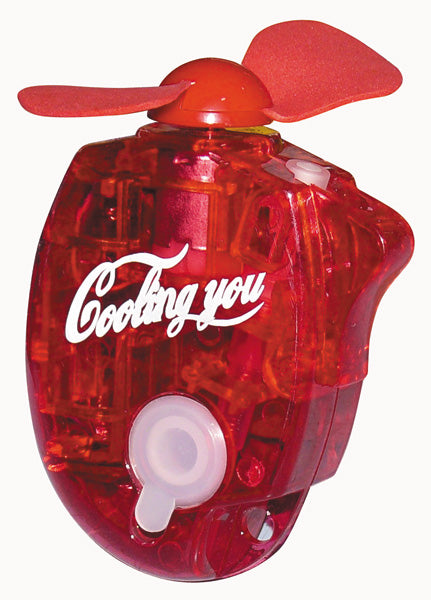 Mini ventilateur brumisateur portable jet d'eau porte-clés rouge ECLATS DESTOCKAGE