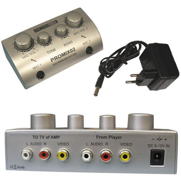 Mixer karaoke de son mixage promix02 2 micro microphone sonorisation fete musique velleman ECLATS DESTOCKAGE