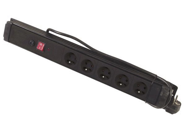 Multiprise parafoudre et surtension 5 prises Noir - ECLATS DESTOCKAGE