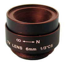Objectif de camera 6mm 1/3 cs iris sans reglage diaphragme video surveillance tiil 06