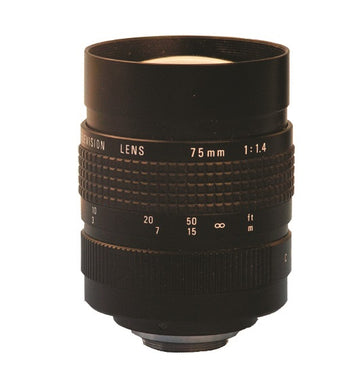 Objectif de camera 75mm 1: 1.4 iris avec reglage manuel diaphragme video surveilance - ECLATS DESTOCKAGE