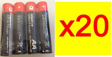 Pack 20x4 piles 1.5v alcaline lr06 aa 3380ma camelion piles aa am3 lr6 15a e91mn1500 815 4006 - ECLATS DESTOCKAGE
