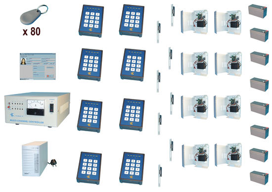 Pack controle 8 acces pointeuse lecteur badge contrôle d'acces packs acces application domotique ECLATS DESTOCKAGE