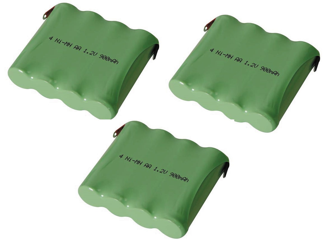 Pack de 3 accus ni mh 4.8v 600mah 900mah cosses a souder batterie rechargeable - ECLATS DESTOCKAGE