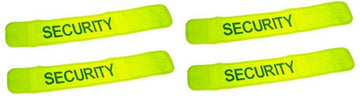 Pack de 4 brassards securite en471 jaune fluo security velcro visibilite protection bras ECLATS DESTOCKAGE