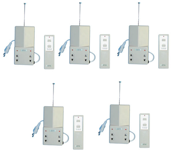 Pack de 5 interrupteurs electriques radio a distance 1 canal 10/30m 220vca eclairage domotique ECLATS DESTOCKAGE