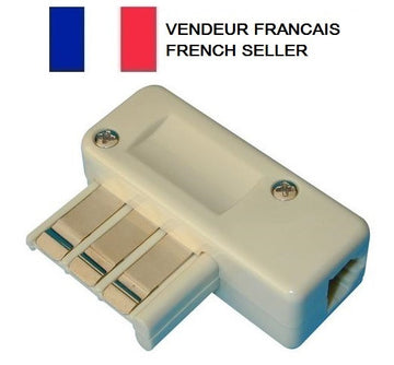 Prise telephone mâle usa 6 plots fiche adaptateur convertisseur telephonique amerique ebenoid 032730 - ECLATS DESTOCKAGE