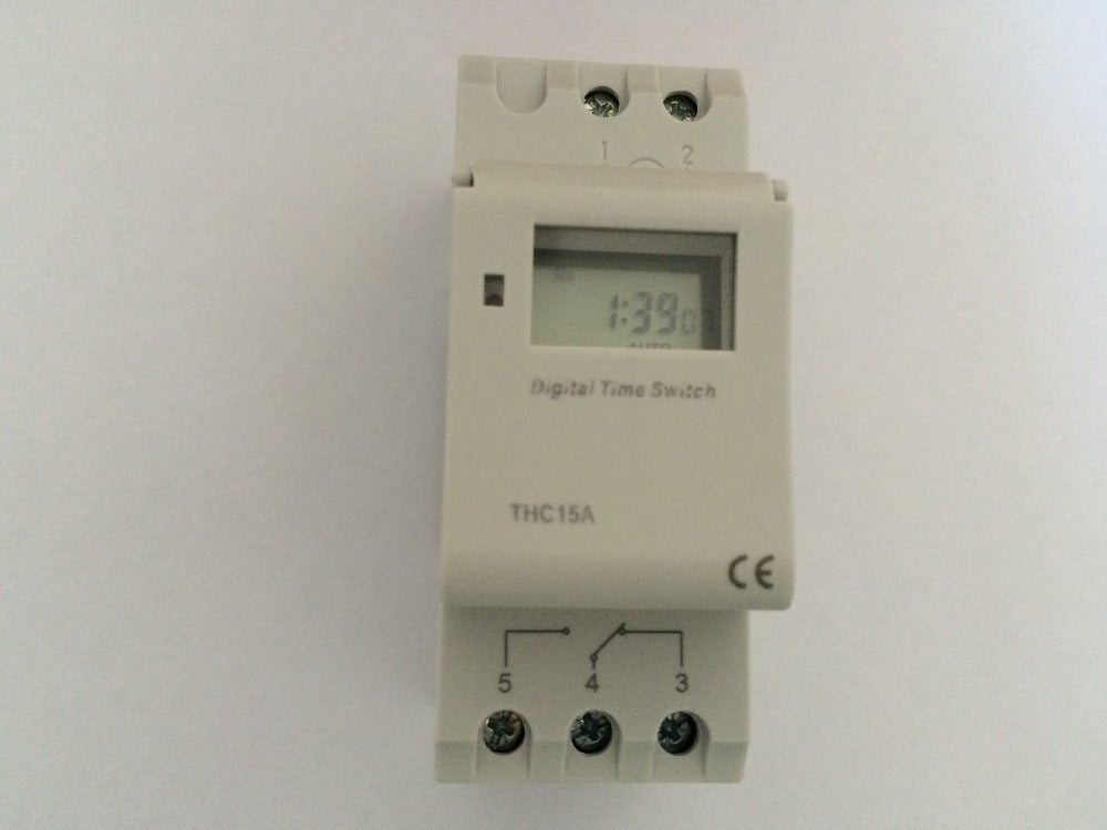 Programmateur hebdomadaire 12v 12vcc 2200w rail din horloge electrique minuterie digitale 7 jours thc15a ECLATS DESTOCKAGE