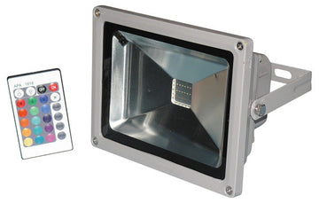 Projecteur led 20w rvb rouge vert bleu rgb mémoire et télécommande 110v 220v extérieur étanche ip65 ECLATS DESTOCKAGE