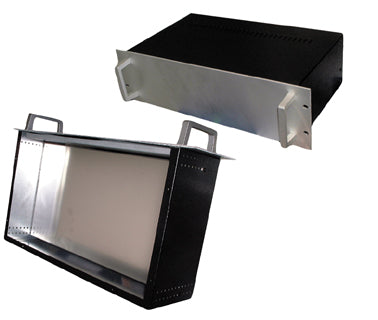 Rack profondeur 350mm hauteur 4 unites facade couleur alu avec poignes a monter ECLATS DESTOCKAGE