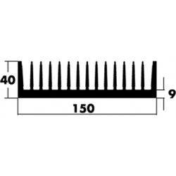Radiateur dissipateur 150 x 100 x 40 mm 1.15°c/w ref: qurapa8265100 ECLATS DESTOCKAGE