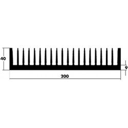 Radiateur dissipateur 200x200x40mm - 0.85°c/w - anodisé noir 1.86 kg qurapa8071200 ECLATS DESTOCKAGE
