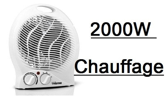 Radiateur soufflant chaud puissances 2000w 1000w chauffage hiver ECLATS DESTOCKAGE