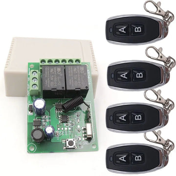 Recepteur 2 canaux 12v Sans Fil 4 TELECOMMANDE Système De Commutateur De Lumière Relais ECLATS DESTOCKAGE