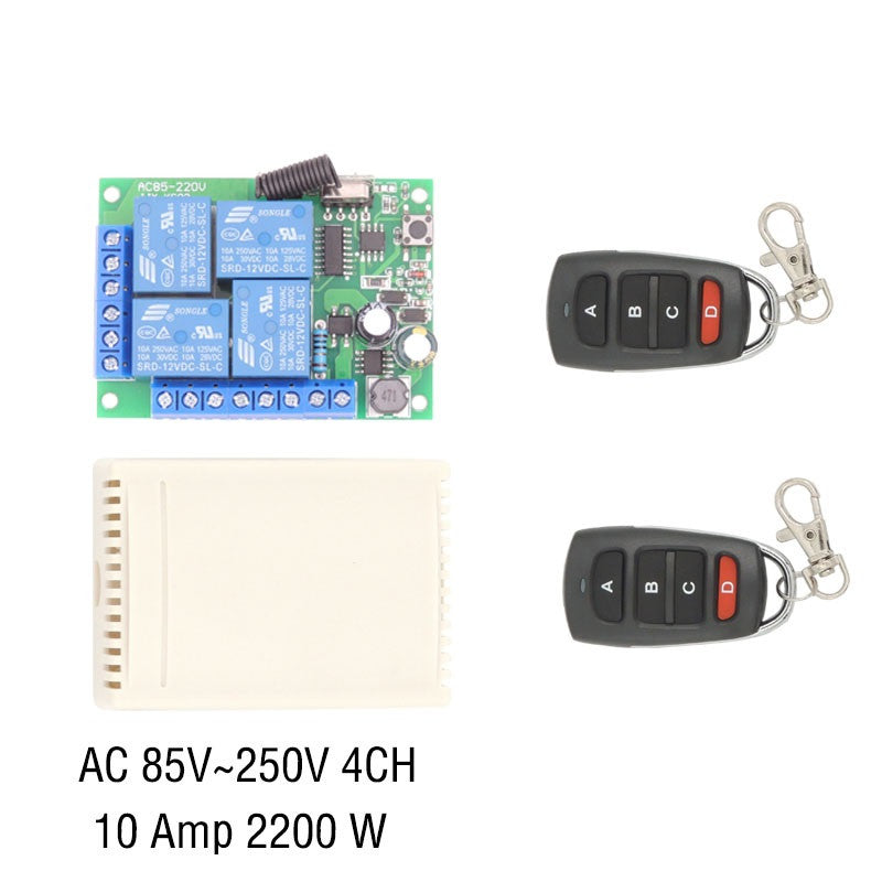 Recepteur radio 220v 4CH 4 canaux + 2 Telecommande Sans Fil Commutateur Lumiere Relais 433Mhz ECLATS DESTOCKAGE