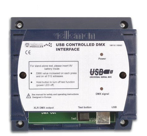 Regie de lumiere pilotage eclairage dmx vm116 par ordinateur usb 512 canaux velleman ECLATS DESTOCKAGE