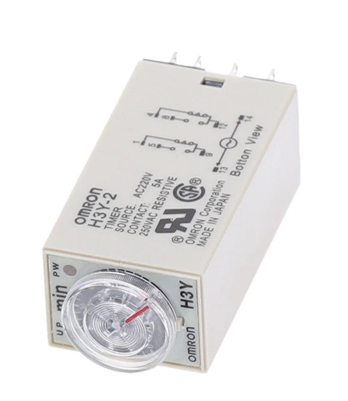 Relais omron 220v 5a h3y-2 temporisé 1 min à 60 min 230v 240v 2 no/nf en travail ou en repos ECLATS DESTOCKAGE