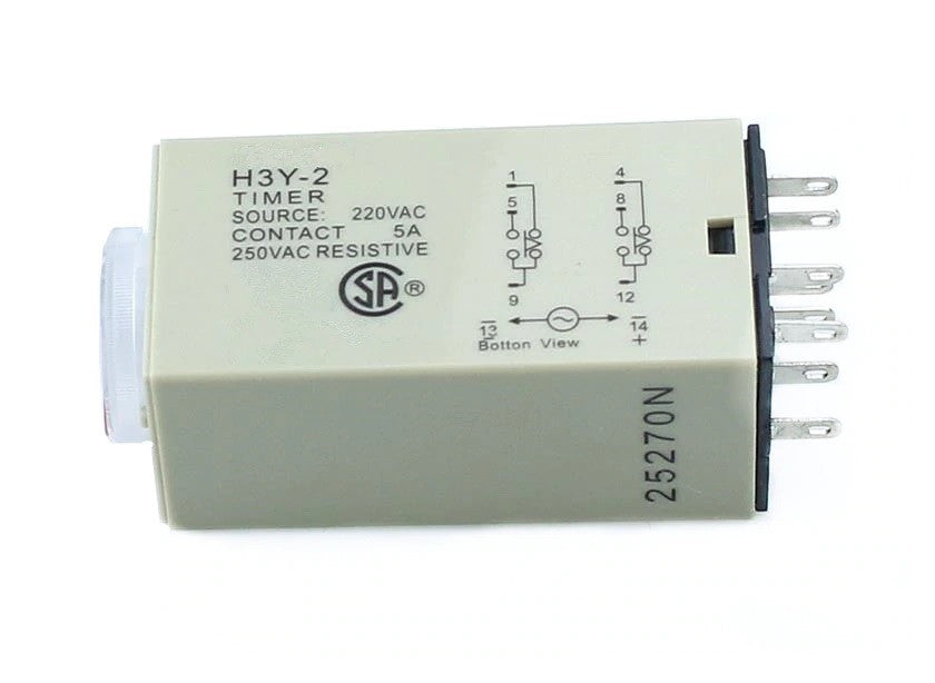 Relais omron 220v 5a h3y-2 temporisé jusqu a 60 min 230v 240v 2 no/nf ECLATS DESTOCKAGE