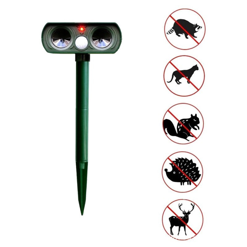 Repulsif solaire a ultrasons anti chat chien oiseaux martres repousse souris rat detecteur mouvement infrarouge ECLATS DESTOCKAGE