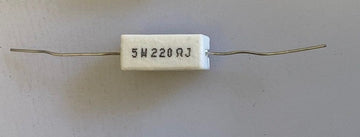 Resistance bobinée axial 250v cémentée 5w 220 ohms rebc5w220r Diamètre des broches : 0,8mm ECLATS DESTOCKAGE