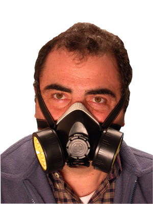 Respirateur masque a gaz reutilisable 2 filtre carbone rc203 protection nez bouche risque chimique np306 ECLATS DESTOCKAGE