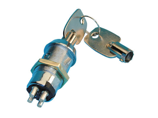 Serrure clé electrique 2 clefs rondes commutateur momentane a impulsions 4 plots code 3101 ECLATS DESTOCKAGE
