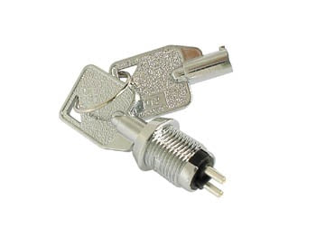 Serrure electrique 2 clef ronde mini verrou marche arret 2 plots interrupteur commutateur cle ks11 ECLATS DESTOCKAGE